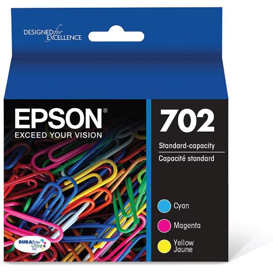 EPSON T702 DURABrite Ultra -Ink Standard Capacity Color Combo Pack (T702520-S) for select Epson WorkForce Pro Printers