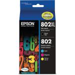Epson T802XL-BCS DURABrite Ultra Black High Capacity and color Combo Pack Standard Capacity Cartridge Ink, Black and color combo pack