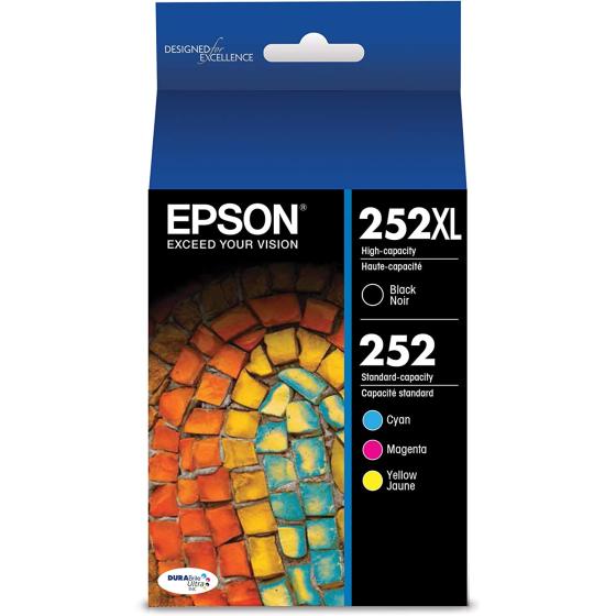 EPSON T252 DURABrite Ultra Ink High Capacity Black & Standard Color Cartridge Combo Pack (T252XL-BCS) for select Epson WorkForce Printers