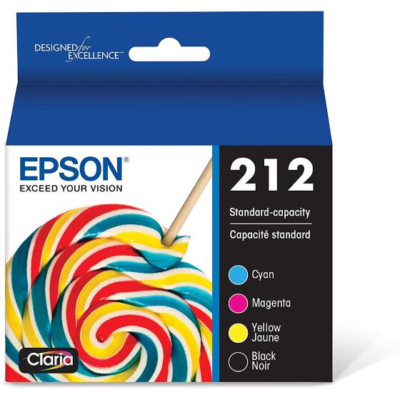 EPSON T212 Claria -Ink Standard Capacity Black & Color -Cartridge Combo Pack (T212120-BCS) for select Epson Expression and WorkForce Printers