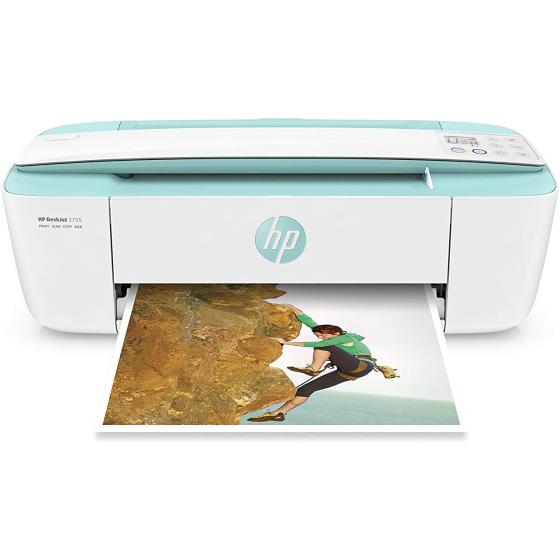 HP DeskJet 3755 Compact All-in-One Wireless Printer, HP Instant Ink, Works with Alexa - Seagrass Accent (J9V92A)