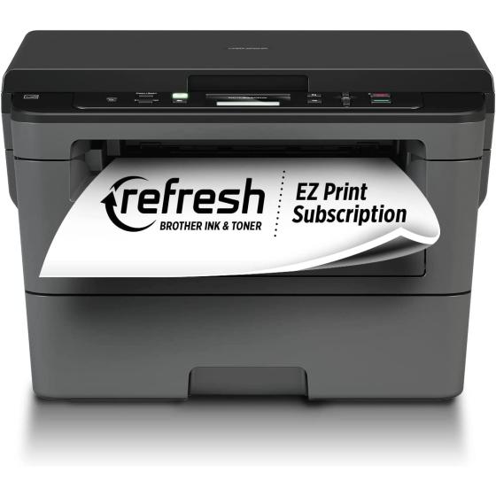 Brother Monochrome Laser HLl2390DW, Wireless Networking, Duplex Printing, Refresh Subscription and Amazon Dash Replenishment Ready