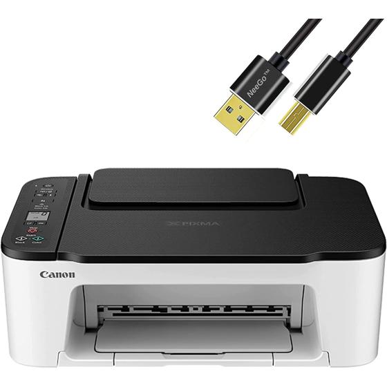 NEEGO Canon Wireless Inkjet All in One Printer, Print Copy Fax Scan Mobile Printing with LCD Display, USB and WiFi Connection with 6 ft Printer Cable