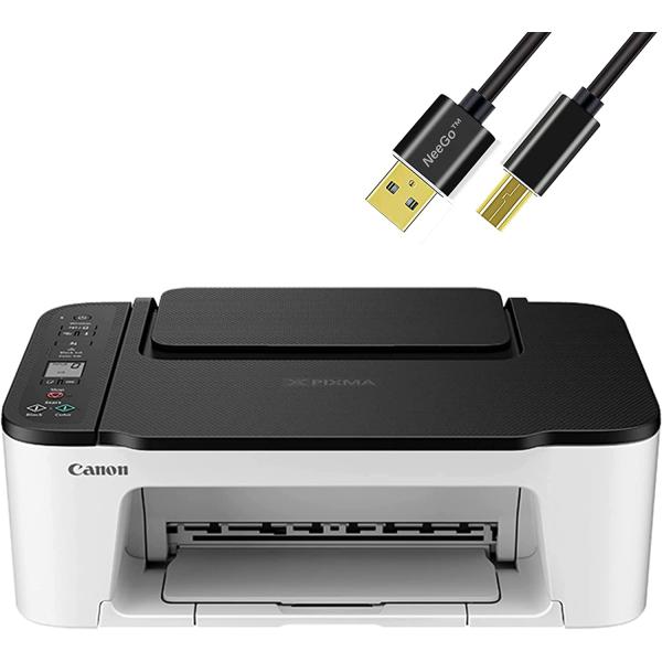 NEEGO Canon Wireless Inkjet All in One Printer, Print Copy Fax Scan Mobile Printing with LCD Display, USB and WiFi Connection with 6 ft Printer Cable