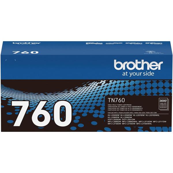 Brother Genuine Cartridge TN760 High Yield Black Toner,1 Pack