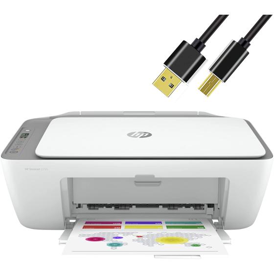 NEEGO HP All in One Wireless Color Inkjet Printer Print Copy Scan Wireless USB Connectivity Mobile Printing 6 Feet Printer Cable - Grey