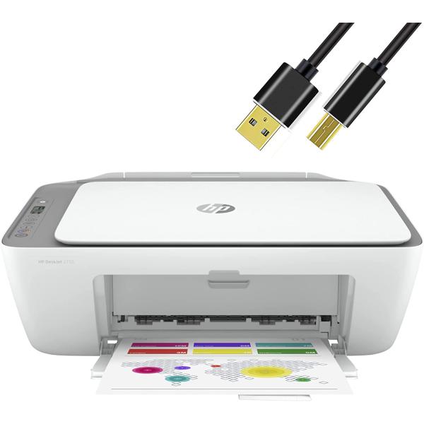 NEEGO HP All in One Wireless Color Inkjet Printer Print Copy Scan Wireless USB Connectivity Mobile Printing 6 Feet Printer Cable - Grey