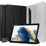 SAMSUNG 2022 Galaxy Tab A8 10.5” Inch 32 GB Wi-Fi Android 11 Touchscreen International Tablet Bundle – MDTec Hard Back Tri-Fold Stand Cover Case and 64GB microSD Card [Gray]