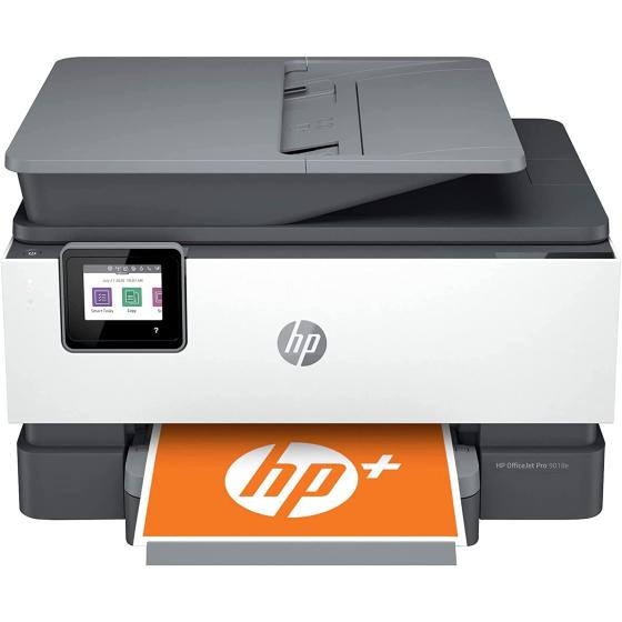 HP OfficeJet Pro 9018e All-in-One Wireless Color Inkjet Printer - Print Scan Copy Fax - 22 ppm, 4800 x 1200 dpi, 512MB Memory, 35-Sheet ADF, Auto 2-Sided Printing, Ethernet (Renewed)