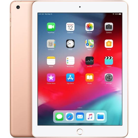 Apple iPad with WiFi, 128GB, Gold (2018 Model) (Renewed)