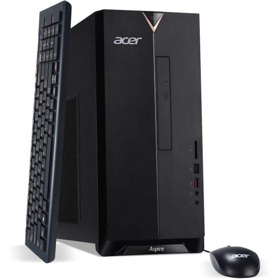 Acer Aspire TC-885-UA92 Desktop, 9th Gen Intel Core i5-9400, 12GB DDR4, 512GB SSD, 8X DVD, 802.11AC Wifi, USB 3.1 Type C, Windows 10 Home, Black
