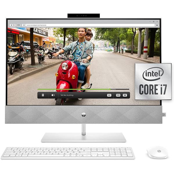 HP 27 Pavilion All-in-One PC, 10th Gen Intel i7-10700T Processor, 16 GB RAM, Dual Storage 512 GB SSD and 1TB HDD, Full HD IPS 27 Inch Touchscreen, Windows 10 Home, Keyboard and Mouse (27-d0072, 2020)