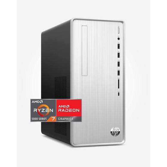 HP Pavilion Desktop PC, AMD Ryzen 7 5700G, 16 GB RAM, 512 GB SSD, Windows 11 Pro, Wi-Fi 5 & Bluetooth Connectivity, 9 USB Ports, Wired Mouse and Keyboard Combo, Pre-Built Tower (TP01-2022, 2021)