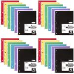 Mead Spiral Notebooks, 24 Pack, 1-Subject, Wide Ruled Paper, 10-1/2" x 8", 70 Sheets per Notebook, Assorted Colors (05510)