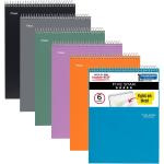 Five Star Top Bound Notebooks, 6 Pack, 1-Subject, College Ruled Paper, 11" x 8-1/2", 100 Sheets, Assorted Colors (73525)