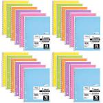 Mead Spiral Notebook, 24 Pack of 1-Subject Wide Ruled Spiral Bound Notebooks, Pastel Color Cute school Notebooks, 70 Pages
