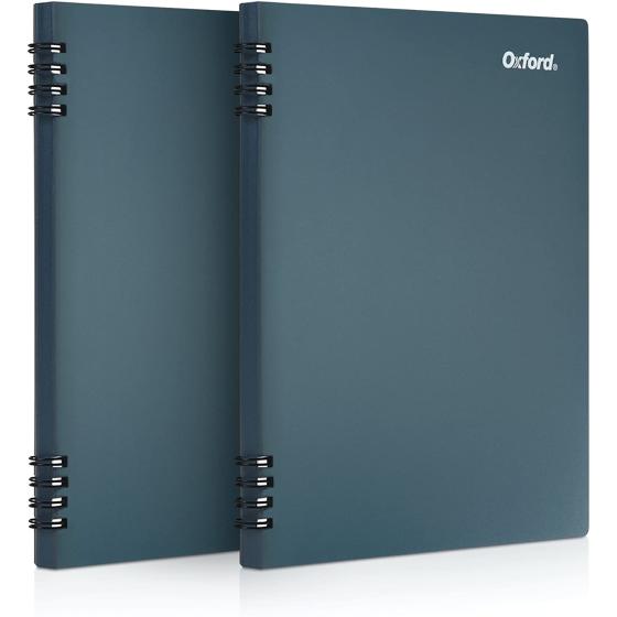 Oxford Stone Paper Notebook, 5-1/2" x 8-1/2", Blue Cover, 60 Sheets, 2 Pack (161641)
