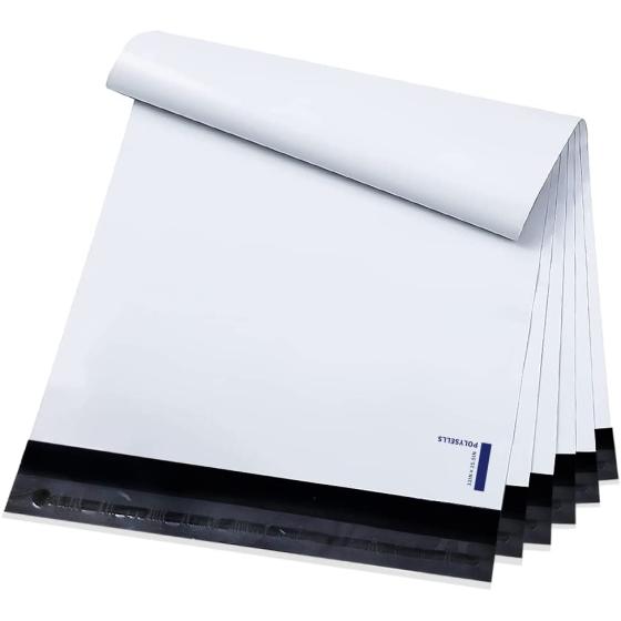 POLYSELLS Poly Mailers Shipping Envelopes, Strong Adhesive Sealing, Waterproof, and Tear-resistant Postal Mailing Bags. Mailer Bags for clothing, books, and accessories. (White, 12x15.5 Inch, 100 pc)