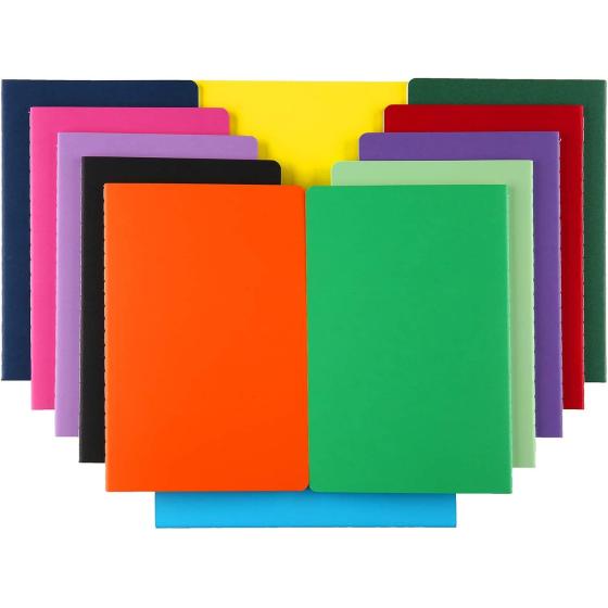 XYark 12 PCS Colorful Notebook Journals Bulk, Lined Paper, College Ruled, 60 Pages, 5.5"x8.3", A5 Size, Travel Journal Set for Travelers, Students and Office, Writing Diary Subject Notebooks Planner