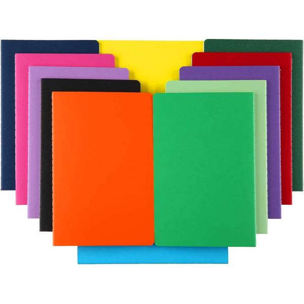XYark 12 PCS Colorful Notebook Journals Bulk, Lined Paper, College Ruled, 60 Pages, 5.5"x8.3", A5 Size, Travel Journal Set for Travelers, Students and Office, Writing Diary Subject Notebooks Planner