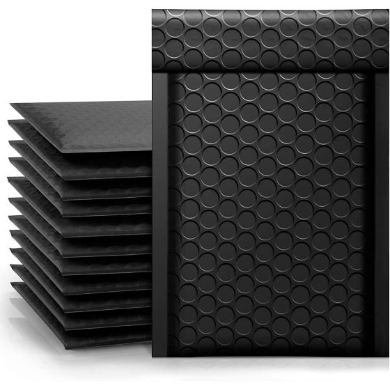 Metronic Bubble Mailers 6x10 Inch 25 Pack, Waterproof Padded Envelopes, Cushioning Self Seal Adhesive Padded Mailers for Shipping Bags,Boutique,Small Business,Black Bulk #0
