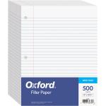 Oxford Filler Paper, 8 x 10-1/2 Inch Wide Ruled Paper, 3 Hole Punch, Loose Leaf Notebook Paper for 3 Ring Binders, 500 sheets (62330), white