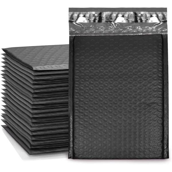 PackageZoom Bubble Mailers 4x8 Inch Black 50 Pack Bubble Mailer, Self Seal Bubble Envelopes, Packaging For Businesses Waterproof Padded Envelopes Mailers #000