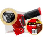 Scotch Commercial Grade Shipping Packaging Tape, 1.88" x 54.6 yd, Designed for Packing, Shipping and Mailing, Guaranteed to Stay Sealed, 3" Core, Clear, 2 Rolls w/1 Dispenser (3750-2-ST)