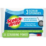 Scotch-Brite Non-Scratch Scrub Sponges, For Washing Dishes and Cleaning Kitchen, 3 Scrub Sponges
