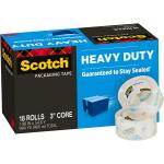 Scotch Heavy Duty Packaging Tape, 1.88" x 54.6 yd, Designed for Packing, Shipping and Mailing, Guaranteed to Stay Sealed, 3" Core, Clear, 18 Rolls (3850-18CP)