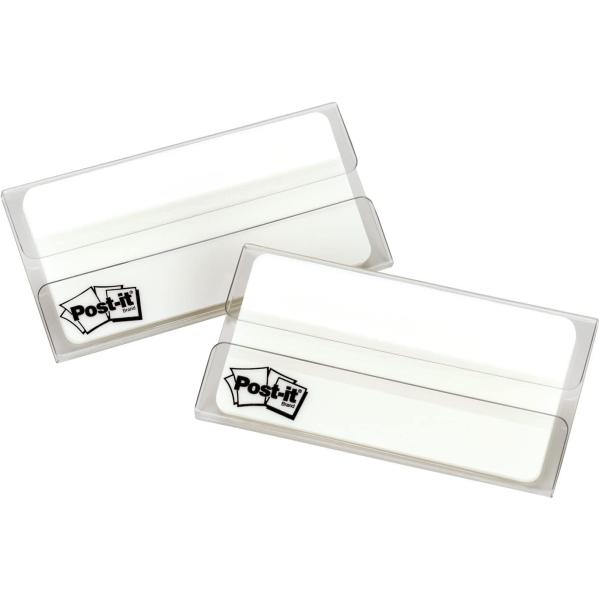 Post-it Tabs, 3 in, Solid, White, 25 Tabs/On-The-Go Dispenser, 2 Dispensers/Pack (686F-50WH3IN)