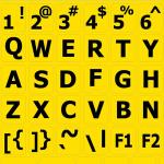 English US Large Lettering Keyboard Sticker (Upper CASE) Yellow Background for Desktop, Laptop and Notebook (Manufactured 4Keyboard)