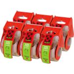 Scotch Sure Start Shipping Packaging Tape, 1.88"x 22.2 yd, Designed for Packing, Shipping and Mailing, Quiet Unwind, No Splitting or Tearing, 1.5" Core, Clear, 6 Dispensered Rolls (145-6)