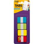 Post-it Tabs, 1 in Solid, Aqua, Lime, Yellow, Red, 22/Color, 88/Dispenser (686-ALYR1IN)