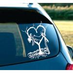 LA DECAL Jack and Sally Skellington in Love Nightmare Before Christmas car Truck Laptop MAC Decal Sticker 7" White (White, 7)