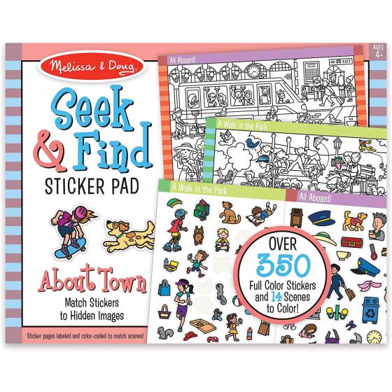 Melissa & Doug Seek & Find Sticker Pad - Around Town, 4+ Years