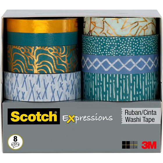 Scotch Expressions Washi Tape, 8 Rolls/Pack (C1017-8-P6)