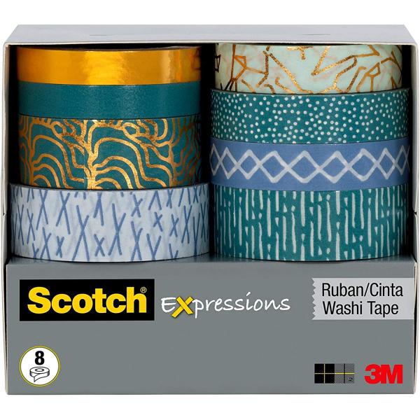 Scotch Expressions Washi Tape, 8 Rolls/Pack (C1017-8-P6)