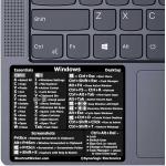 SYNERLOGIC Windows PC Reference Keyboard Shortcut Vinyl Sticker, Laminated, no-Residue Adhesive, for Any PC Laptop or Desktop SM: 3"x2.5" (Black)