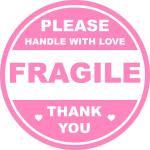2 inch 300 PCS Pink Round Fragile Labels Circle Fragile Stickers for Shipping Mailing Envelops Cartons Pallets Adhesive Labels-Poskornwel