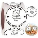 wootile Farm Fresh Eggs Stickers 500 Pcs Farm Fresh Eggs Carton Labels Per Roll - 1.5 inch Fresh Eggs Farmer's Market Packaging Sticker for Farm Fresh Produce Egg Carton Labeling (White, 1.5In)