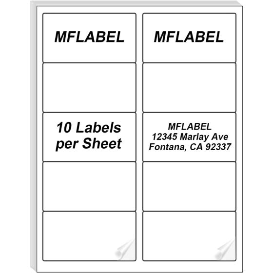 MFLABEL 2x4 Labels, 10-UP Shipping Address Labels, 500 Labels,50 Sheets Labels for Printer, Internet Mailing Shipping Labels, Label Stickers, 2" x 4" FBA Labels for Laser/Inkjet Printer