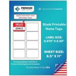 Premium Label Supply Blank Printable Name Tag Stickers - 2-1/3" x 3-3/8" - Laser/Inkjet Compatible – (8 Labels/Sheet) 100 Sheets – 800 Total Adhesive Name Tags