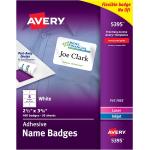 Avery Flexible Name Tag Stickers, White Rectangle Labels, 400 Removable Name Badges, 2-1/3" x 3-3/8" (5395)