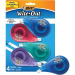 BIC Wite-Out Brand EZ Correct Correction Tape, 19.8 Feet, 4-Count Pack of white Correction Tape, Fast, Clean and Easy to Use Tear-Resistant Tape Office or School Supplies