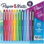 Paper Mate Flair Felt Tip Pens, Medium Point (0.7mm), Assorted Colors, 12 Count