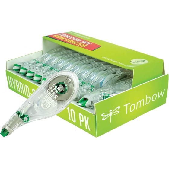 Tombow 68721 MONO Hybrid Correction Tape, 10-Pack. Easy To Use Applicator for Instant Corrections