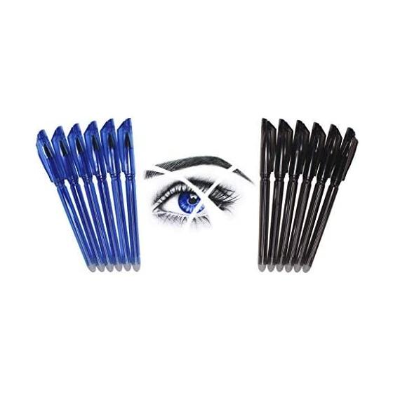 Hieno Supplies Friction Erasable Pens - Value Pack of 6 Black & 6 Blue Pens with Ultra Fine 0.38mm Point - 12 Erasable Gel Pens - Best for Smooth Writing & Easy Correction