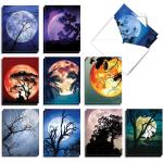 The Best Card Company - 20 Landscape Nature Note Cards Blank (4 x 5.12 Inch) (10 Designs, 2 Each) - Moonshine AM7169OCB-B2x10