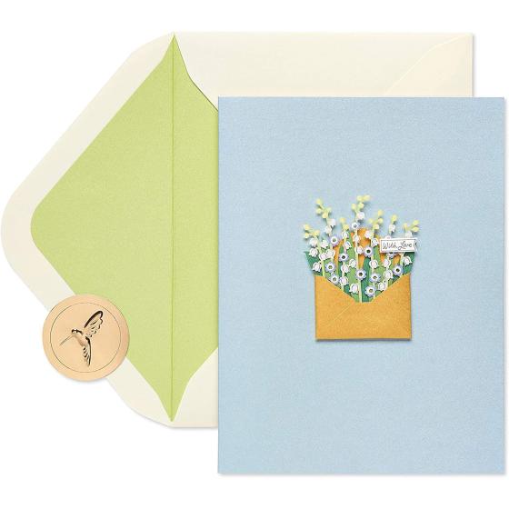 Papyrus Blank Card (With Love Flowers)